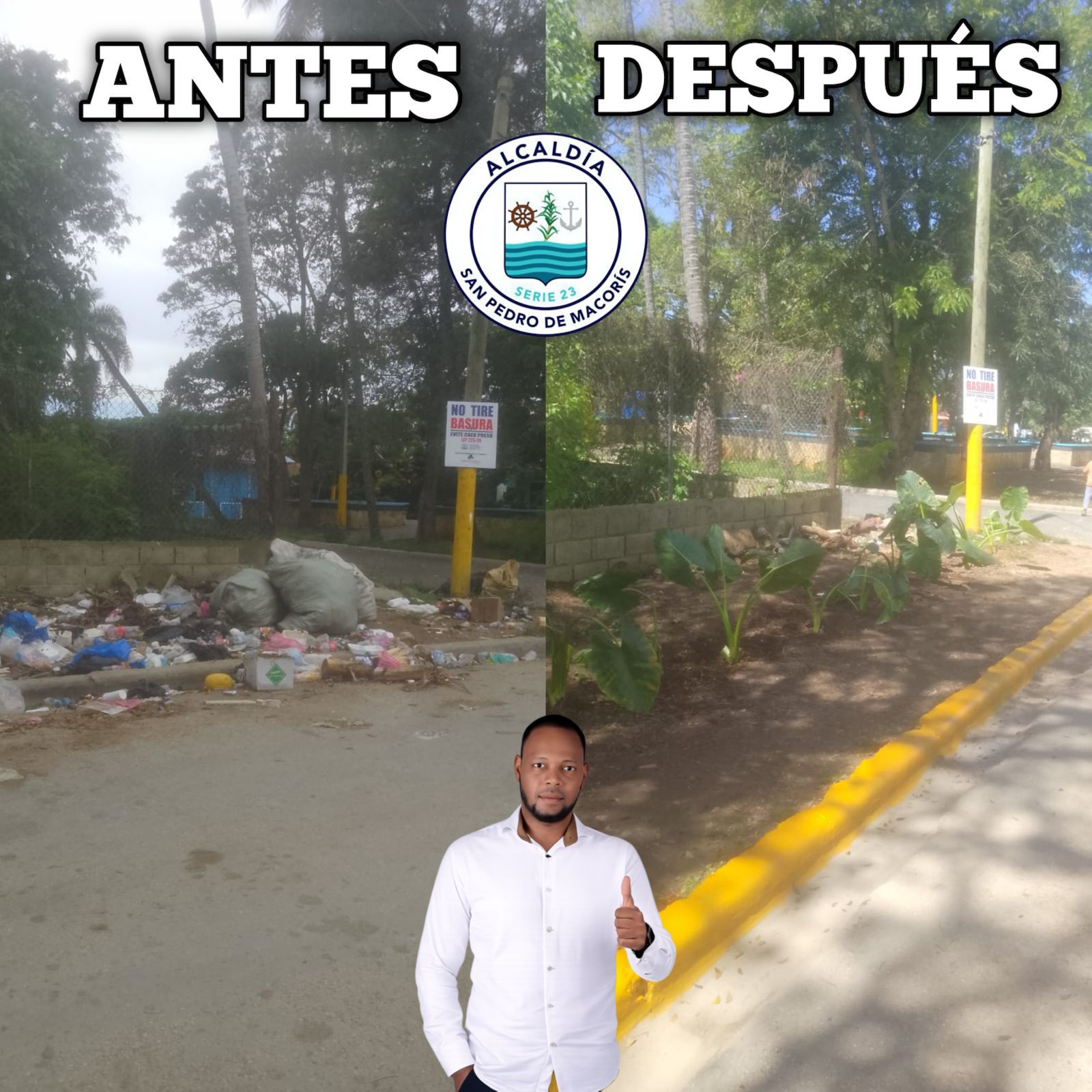 Alcaldía de SPM elimina vertederos improvisados y los transforma en áreas embellecidas